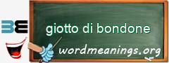 WordMeaning blackboard for giotto di bondone